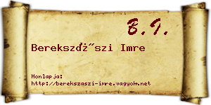 Berekszászi Imre névjegykártya